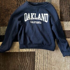 SHEIN Navy Oakland California Women's Crewneck Sweater